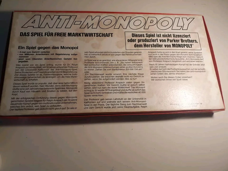 Gesellschaftsspiel - Anti - Monopoly - Das Spiel für freie Marktwirtschaft - Ravify - Dein Shop für Retro- und Vintageartikel