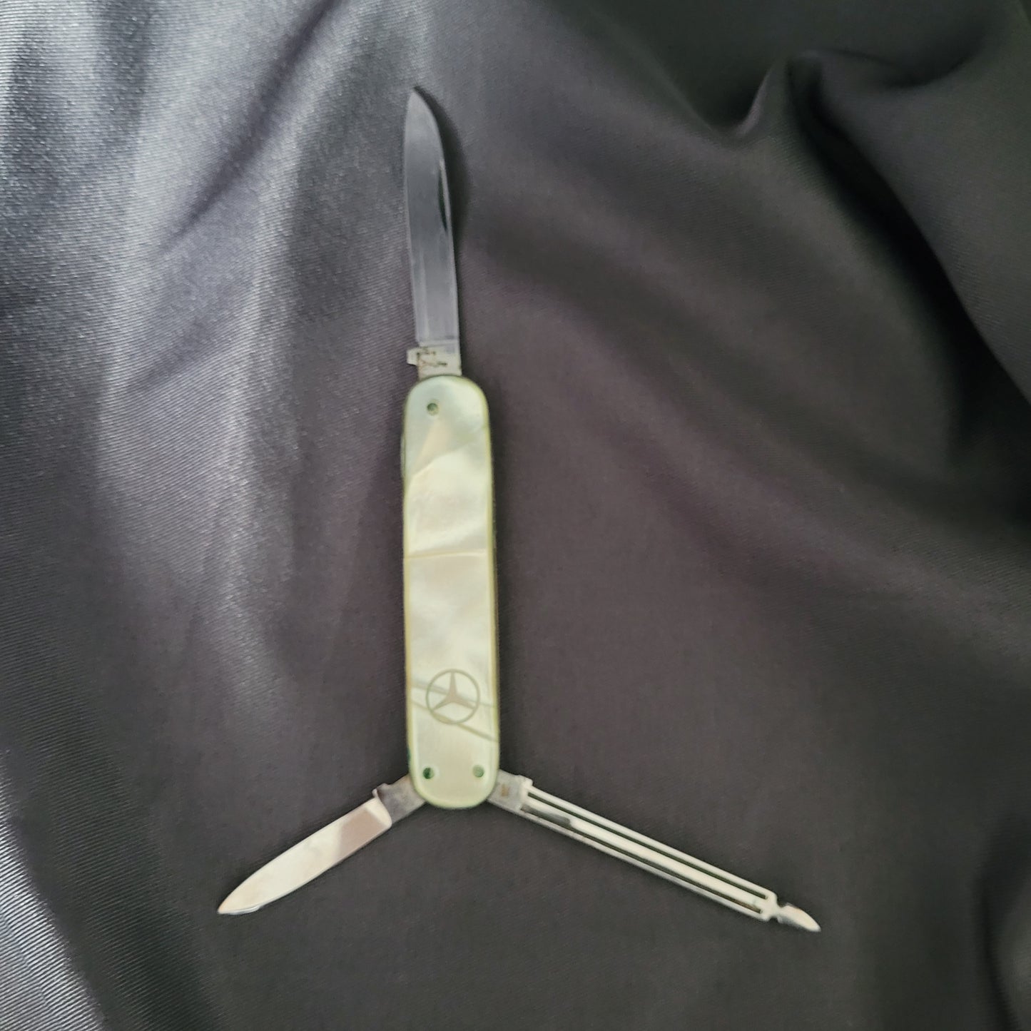 RICHARTZ Solingen Mercedes-Benz Taschenmesser – Sammler Werbemesser – Perlmutt-Optik