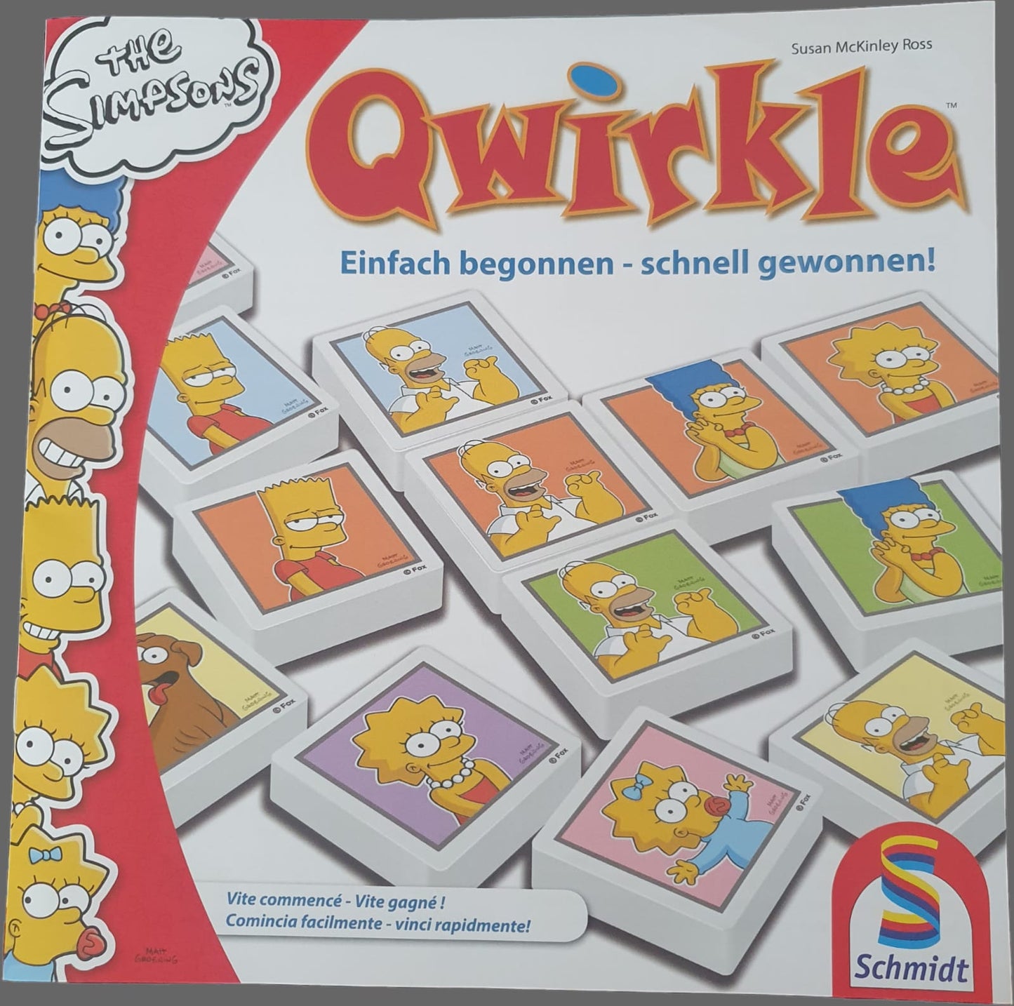 Bedienungsanleitung von: „Qwirkle - The Simpsons“ Gesellschaftsspiel von Schmidt Spiele (Modellnummer: 49285).