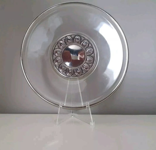 Dekoration (Untertasse?) - mit 925er Silber (mit Stempel) Motiv in der Mitte - Ravify - Dein Shop für Retro- und Vintageartikel