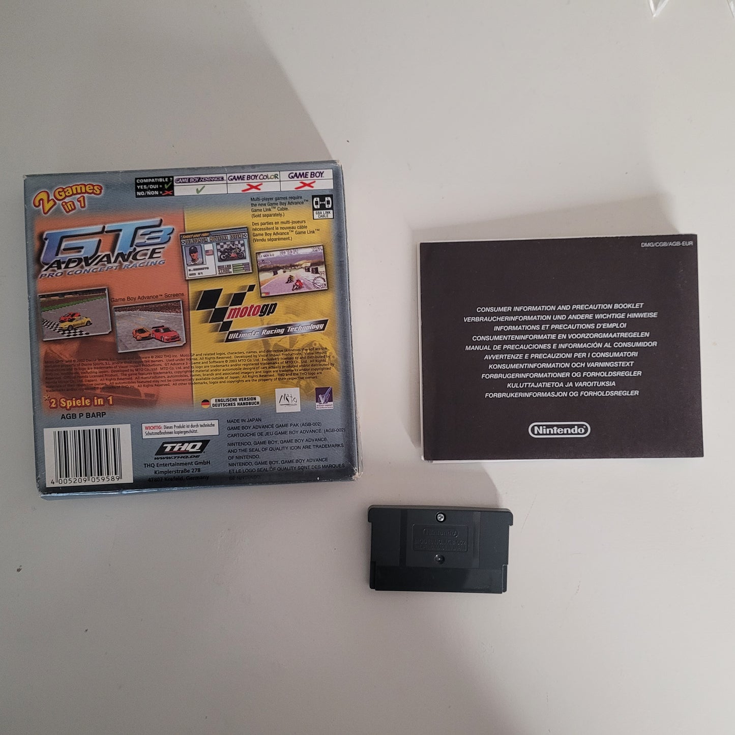 Nintendo Gameboy Advance - 2 Games in 1 - GT 3 Advance + MotoGP - Ravify - Dein Shop für Retro- und Vintageartikel