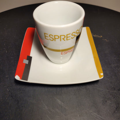 Espresso Tasse mit Untertasse 3x (+1 Gratis) - Van Well - Edles Porzellan