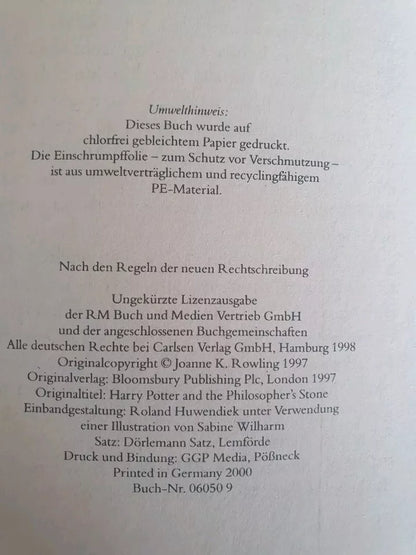 Harry Potter und der Stein der Weisen - 2000 - Buch Nr. 06050 9 - Ravify - Dein Shop für Retro- und Vintageartikel