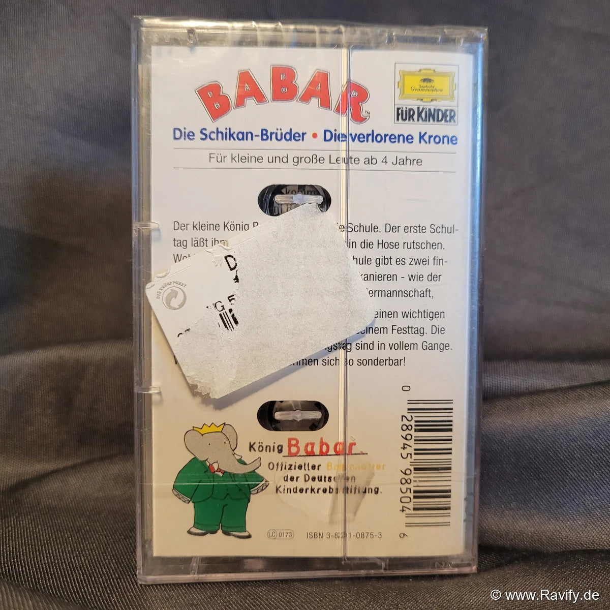 Babar Folge 3 Die Schikan-Brüder Die verlorene Krone Hörspielkassette Deutsche Grammophon Für Kinder.Rueckseite.