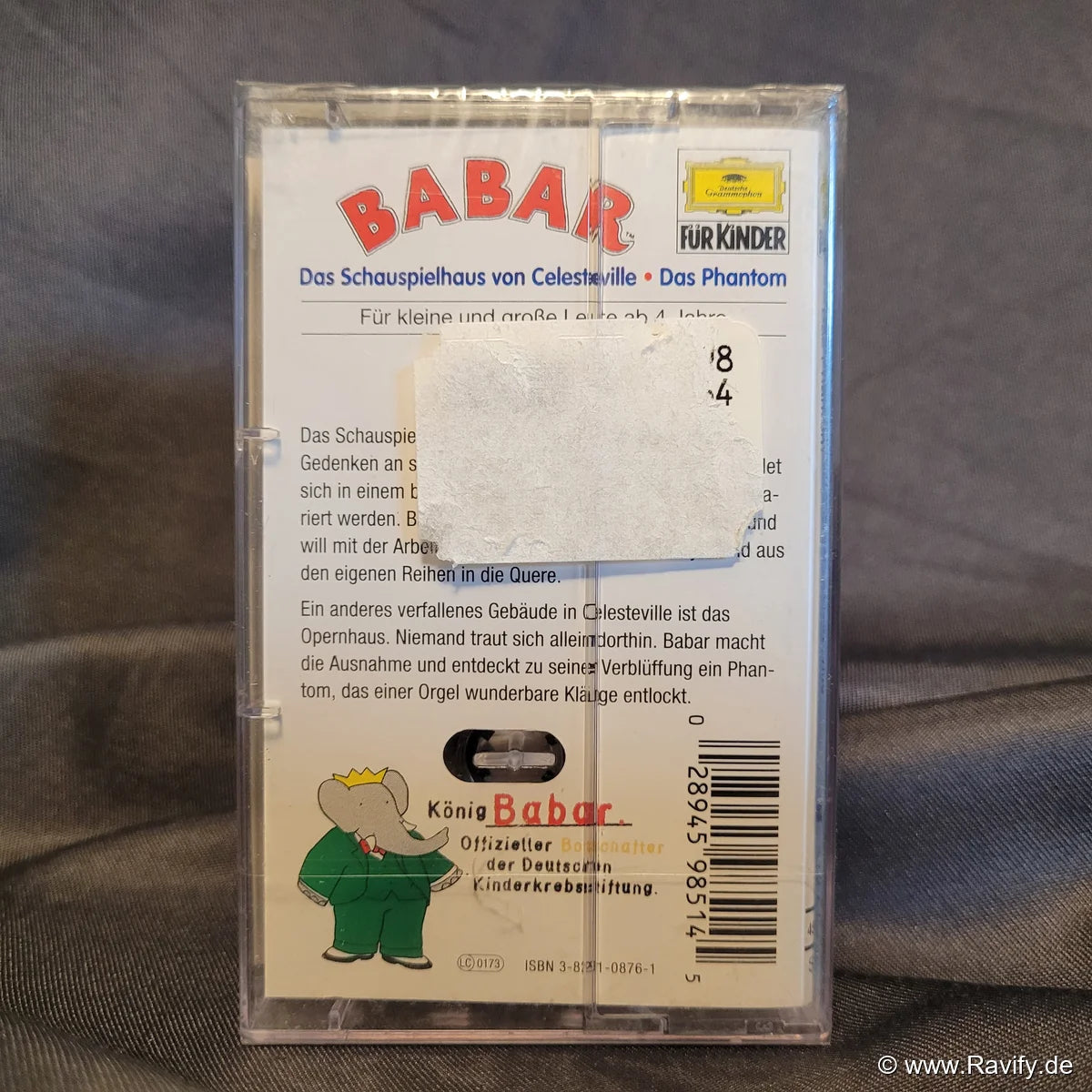 Babar Folge 4 Das Schauspielhaus von Celesteville Das Phantom Hörspielkassette Deutsche Grammophon Für Kinder.Rueckseite.