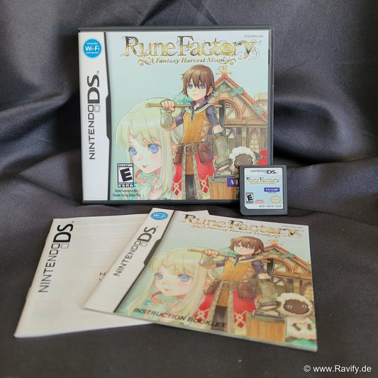 Nintendo DS Rune Factory A Fantasy Harvest Moon Spielhülle Modul und Anleitung.