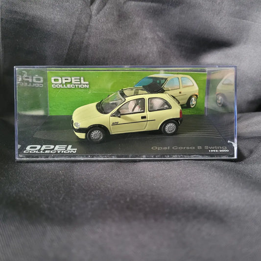 Detailliertes Modellauto des Opel Corsa B Swing (1993–2000) im Maßstab 1:43 aus der Opel Collection.