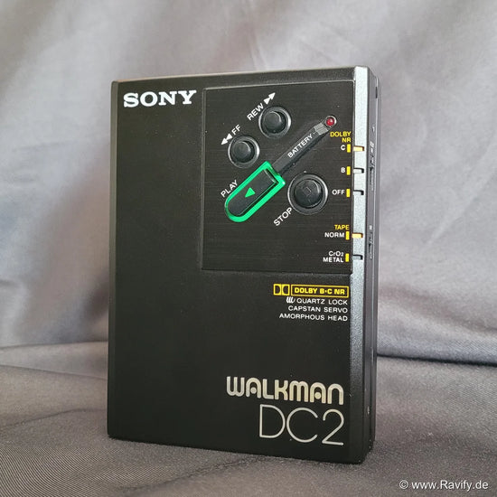 Video passend zum Sony WM-DC2 Walkman Stereo Cassette Player Schwarz Dolby B C NR Quartz Lock.