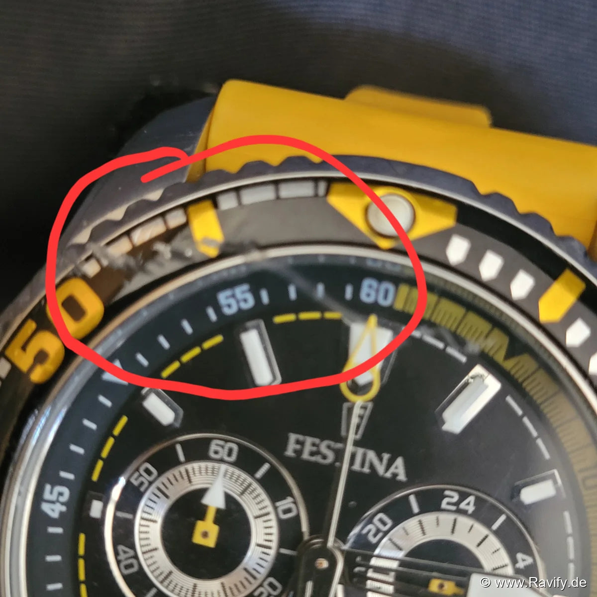 Festina Chronograph F16574 Herrenuhr | Sportliche Edelstahl-Armbanduhr Gelb