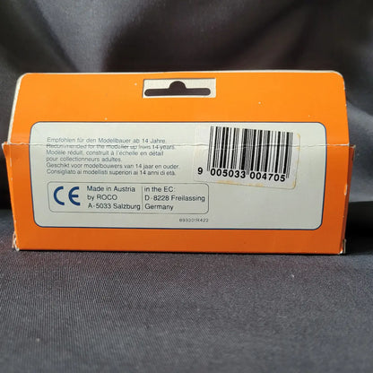 Vintage Miniaturmodell des MAN N 4510 LKW mit Plane von Roco Minitanks in Originalverpackung. Rueckseite.