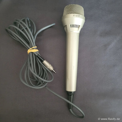 Sony F-V3T dynamisches Mono Mikrofon im Vintage Goldton mit fest integriertem Kabel.