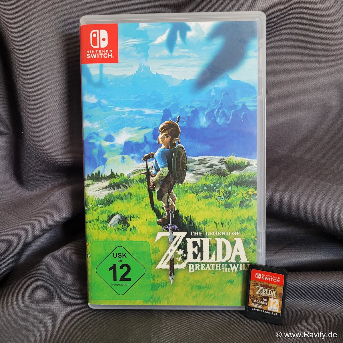 The Legend of Zelda Breath of the Wild Spiel und Spielhülle für Nintendo Switch.